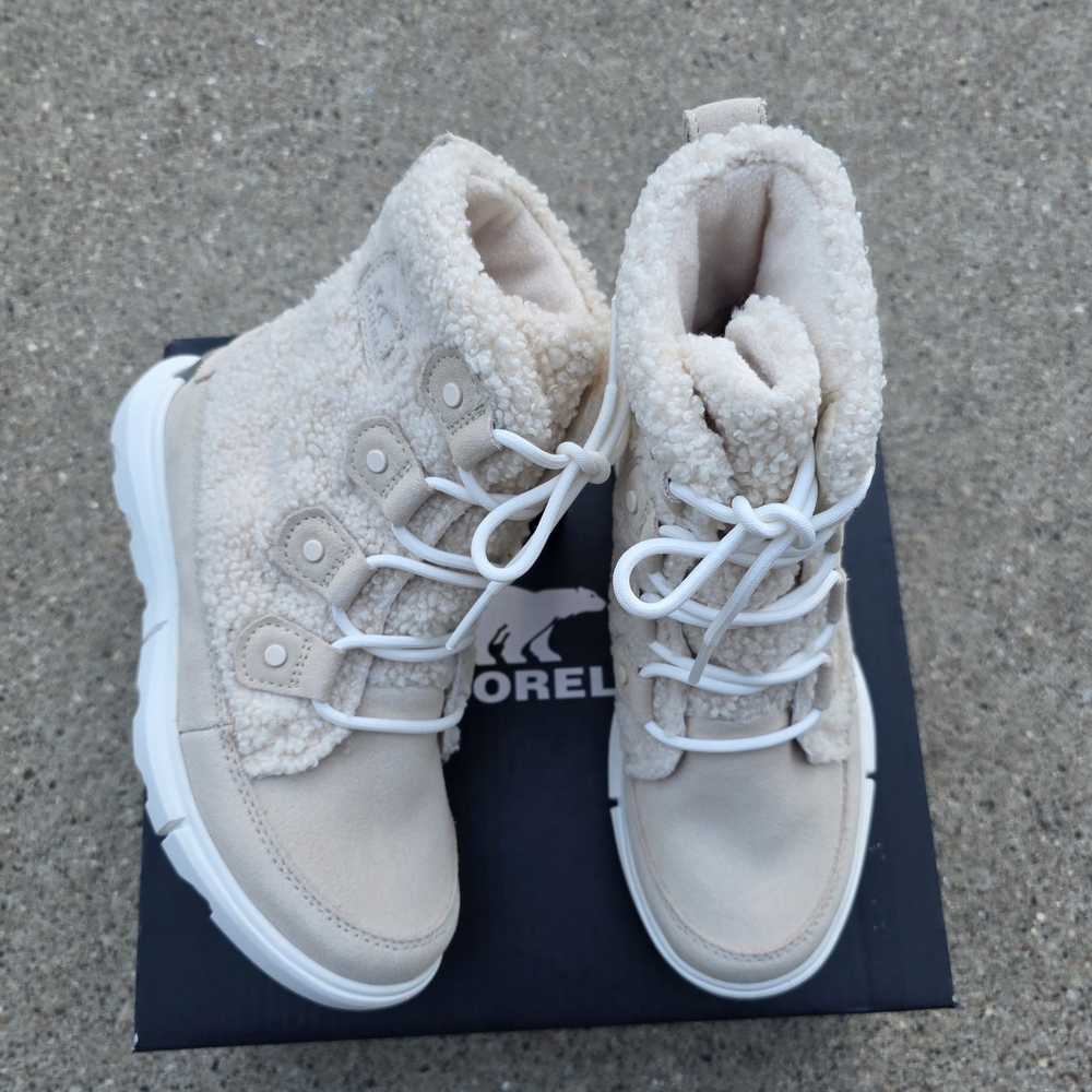 Sorel Explorer Insulated  Cream Winter Boots Women Size 5 - Picture 2 of 14